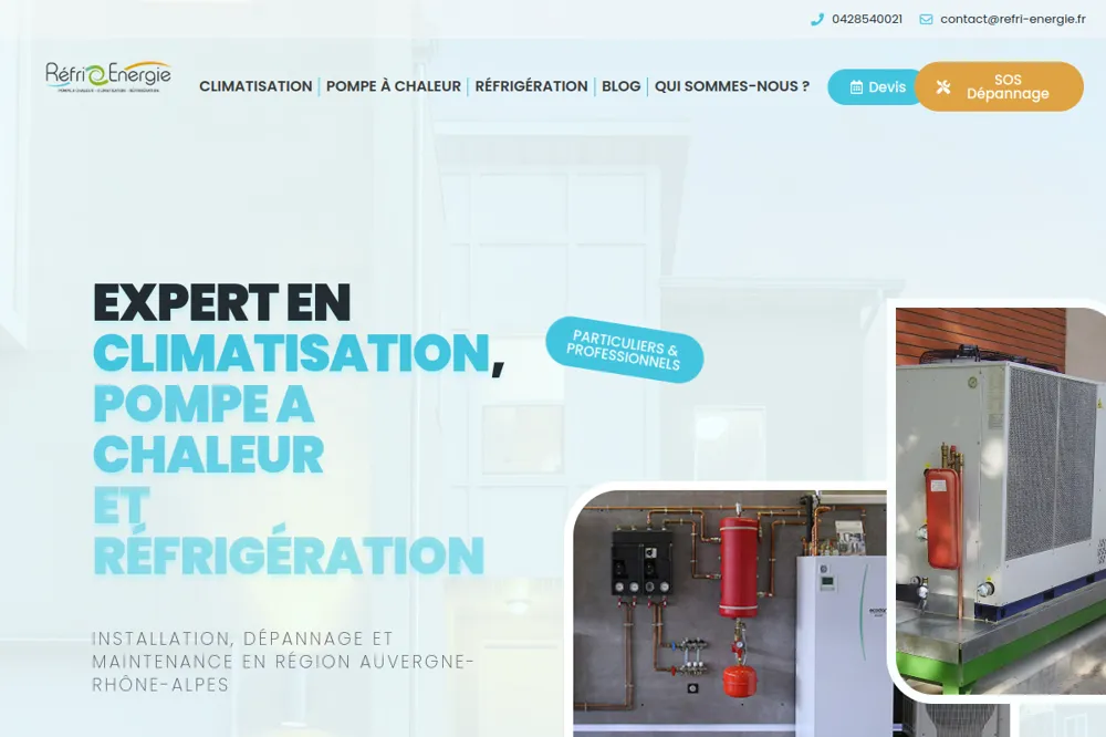 Réalisation WEBBBY — Réfri Énergie, Pompes à chaleur, climatisation & réfrigération